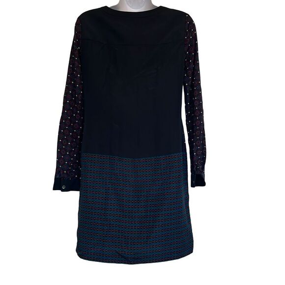 Ann Taylor Blue Red Abstract Print Long Sleeve Sheath Dress Size 4 Office Work - Picture 3 of 6